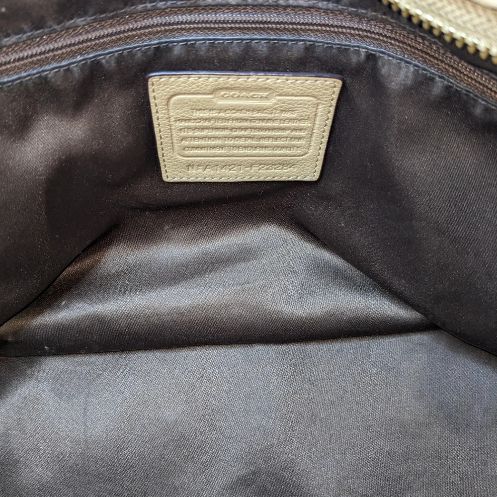 Coach | Retro Leather Canvas Tan Red Beige Handbag Tote Bundle - Picture 5 of 7